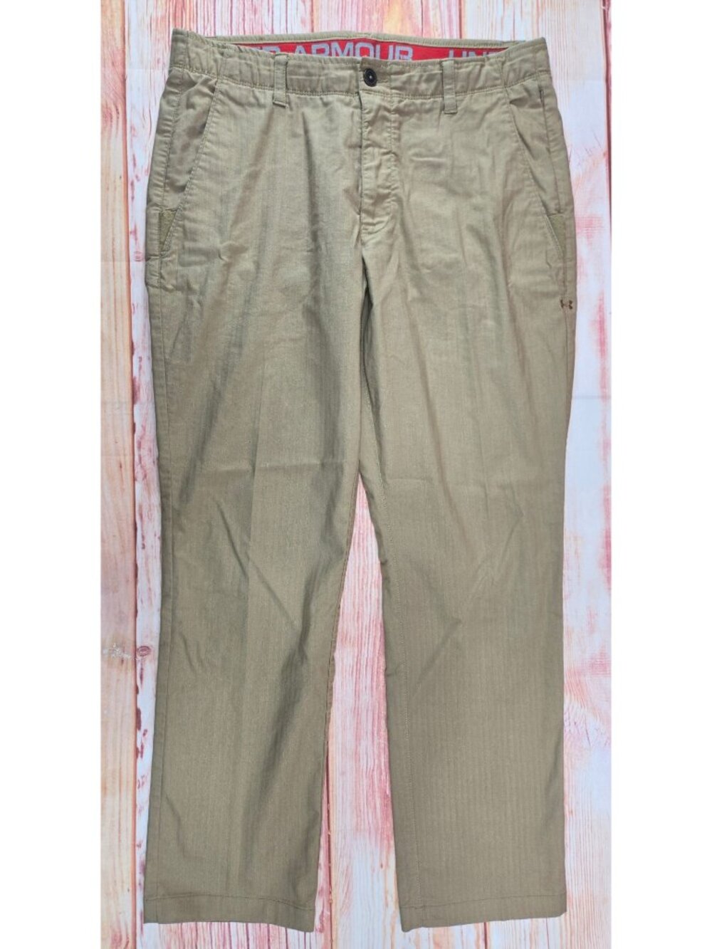 Under Armour Mens Khaki Straight-Leg Golf Pants 36x30